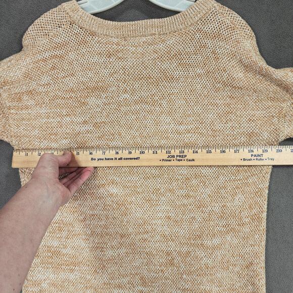 Rip Curl Sweater Jumper M Women Beige Marled Mesh Semi Sheer Summer Wgt Cotton - Picture 5 of 11